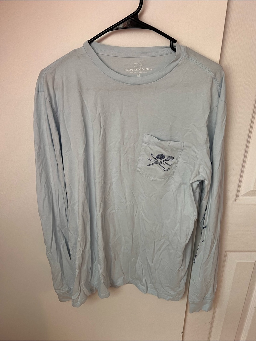 Vineyard Vines Men’s Pale Blue Long-Sleeve Pocket Tee